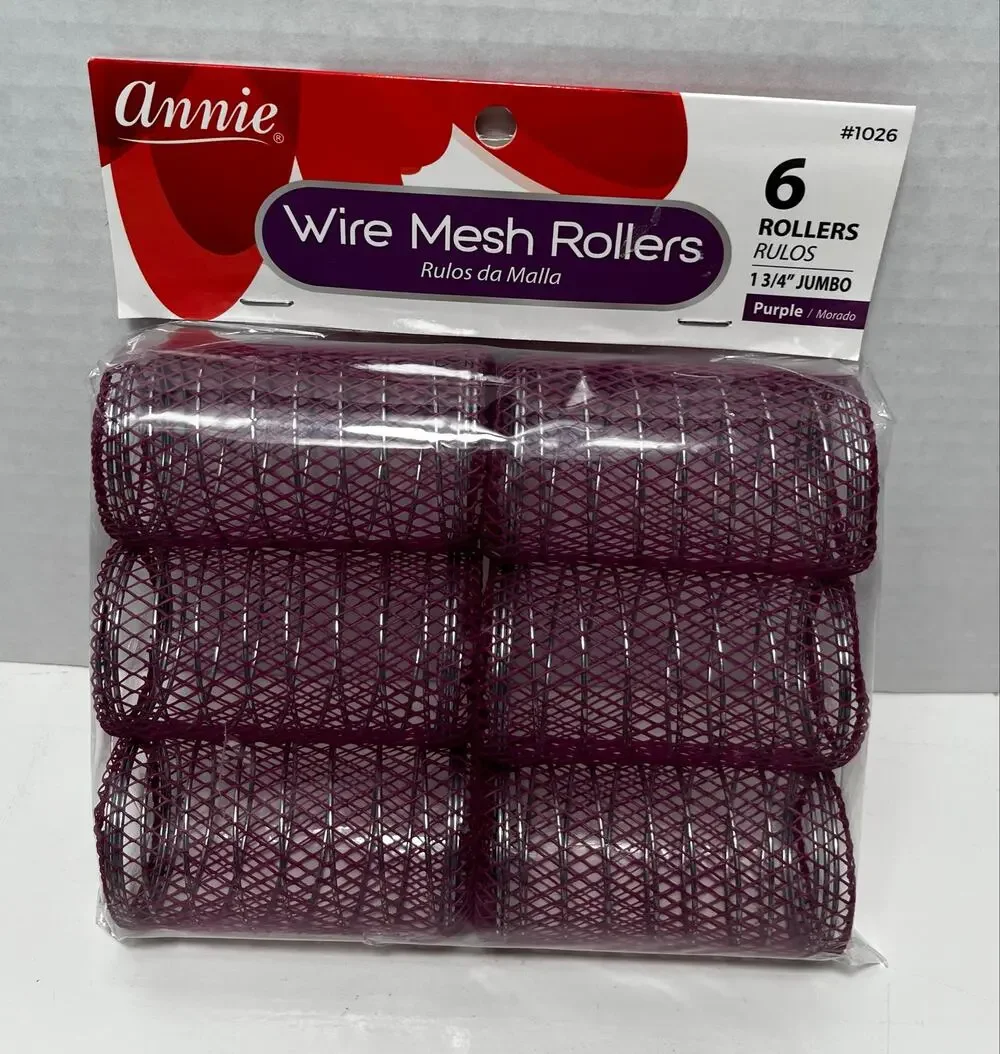 Annie Jumbo wire mesh rollers 6ct NIP 1 3/4 